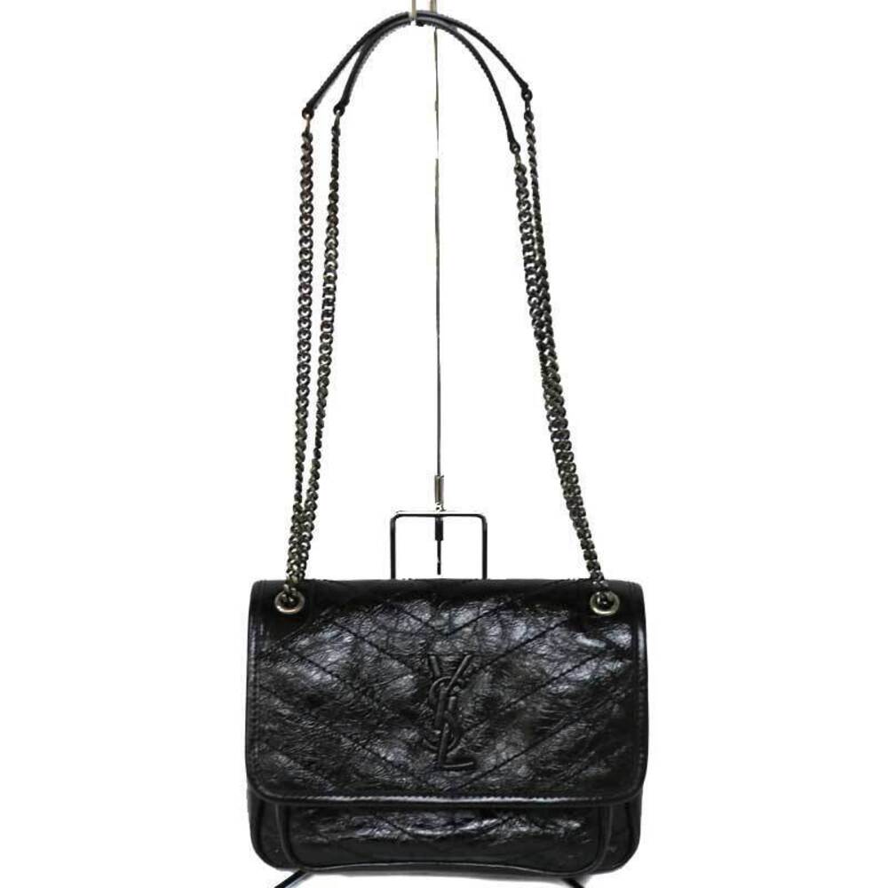 Saint Laurent Paris Niki Chain Shoulder Bag Black Leather